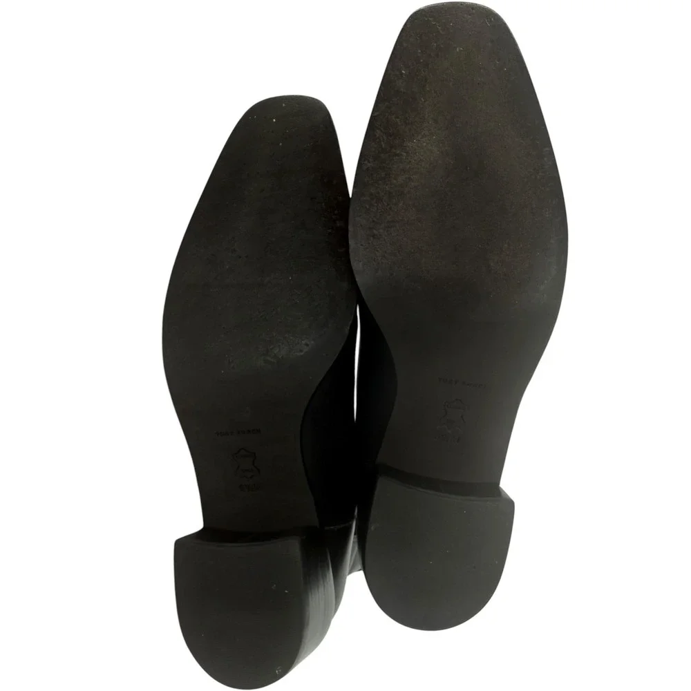 Tory Burch‎ Womens Black Leather Square Toe Chelsea Ankle Boots 143257 Size 6.5M